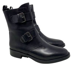 Emanuele Crasto Leather Black Combat Boot